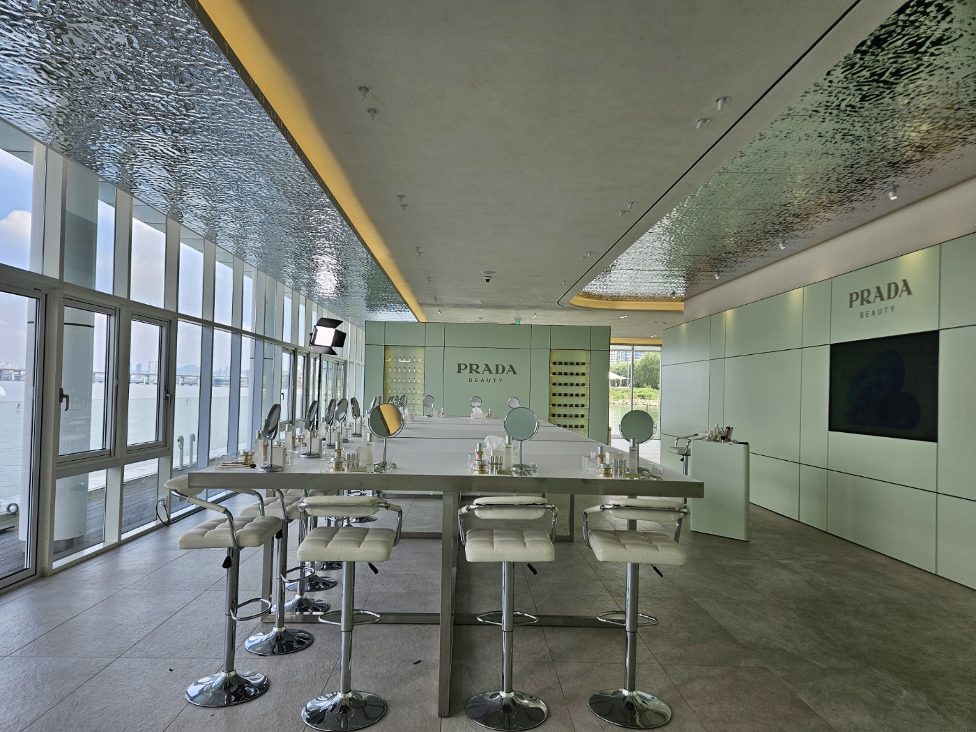 Water on the ceiling.